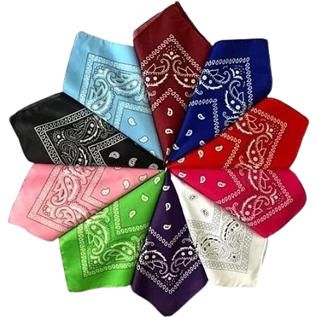 12 Bandana Lenço Várias Cores Sortidas