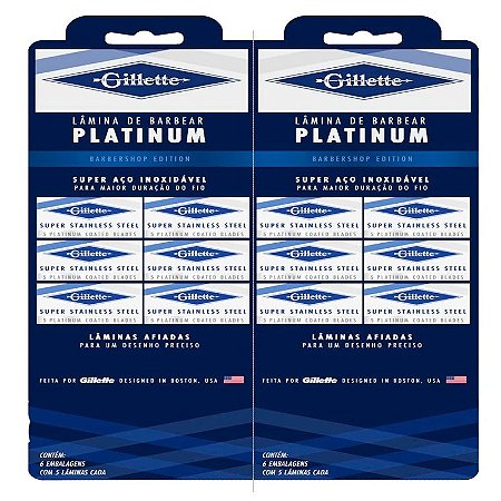 Lâmina De Barbear Gillette Platinum - 1 Cartela C/100 Un Aço