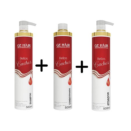 KIT BELLOS CACHOS  1 Shampoo + Condicionador - Ativador Bellos Cachos 500 ml