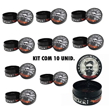 10 POMADA MODELADORA BLACK JACK BARBER PROFISSIONAL 150G