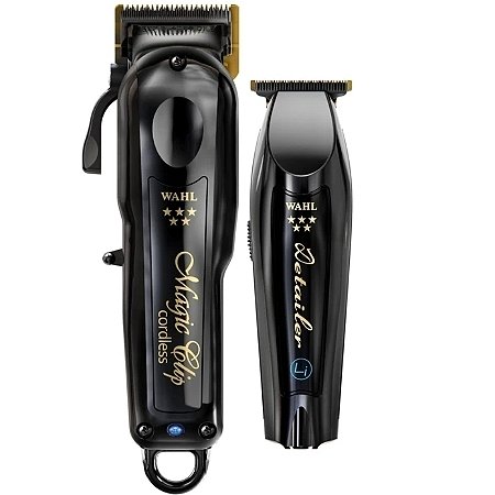 Barber Combo Wahl Cordless Magic Clip + Detailer Black Bivolt