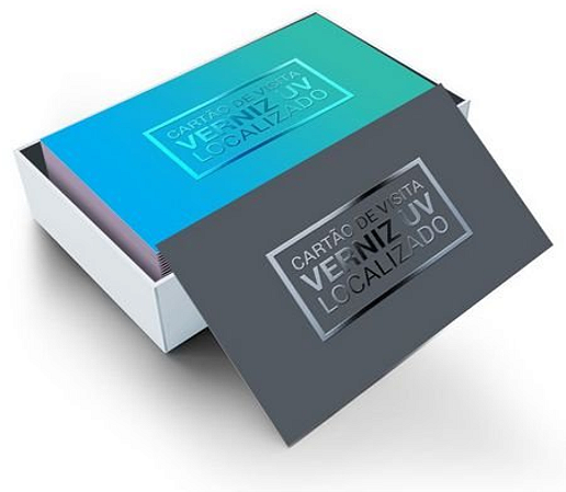 Cartão de Visita - Couchê 300gr - Laminação e Verniz Localizado F/V - 1.000 Unid.