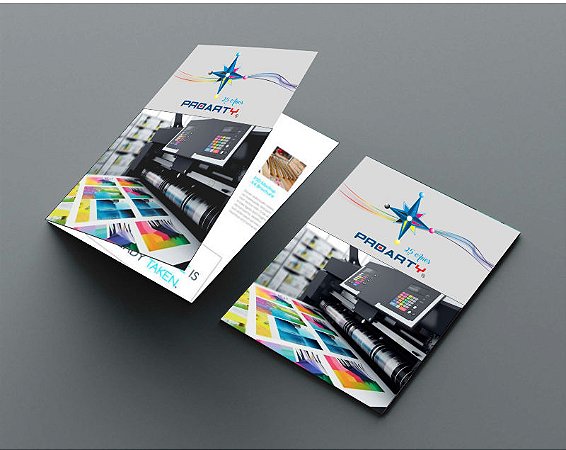 Folder 1 Dobra - Papel Couchê 115gr - Tam.: 20 x 14,8 cm - 250 Unid. - Colorido Frente e Verso