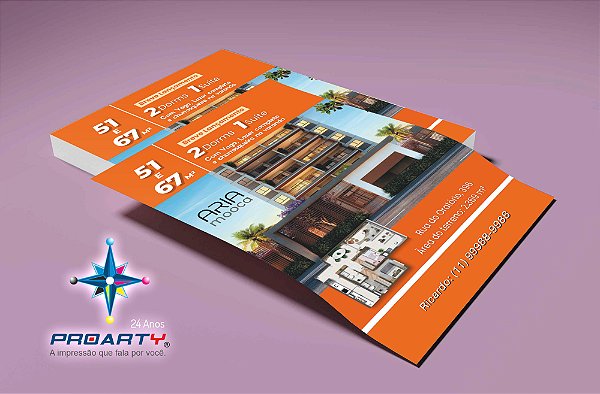 Folhetos - Papel Couchê 150gr - Tam. 21 X 14,8 cm - Impressão 4x0 (só frente) - 15.000 unidades