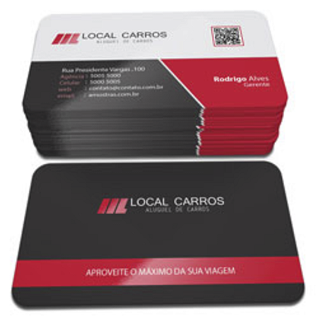 Cartão de Visita - Couchê 300gr - Laminação e Verniz Localizado F/V - Corte 4 Cantos Arredondados - 1.000 Unid.