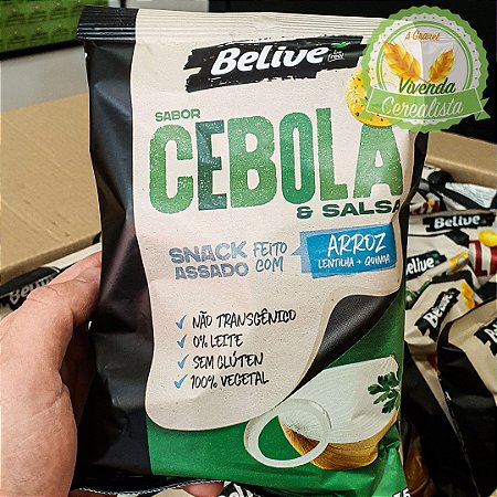 SNACK DE ARROZ SABOR CEBOLA E SALSA SEM GLÚTEN BELIVE