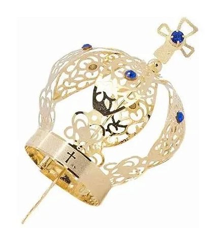 COROA METÁLICA DOURADA  PARA NOSSA SENHORA - 8CM