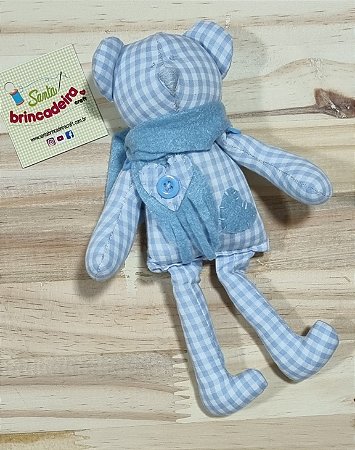 URSINHO XADREZ AZUL - 20cm