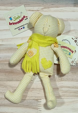URSINHO XADREZ AMARELO - 20cm