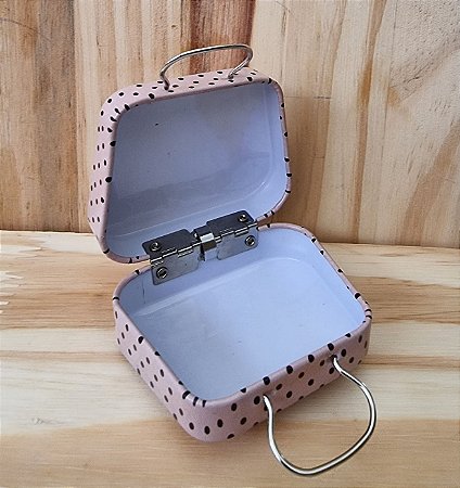 MALETINHA DE METAL ROSA COM POÁ - 7 X 6