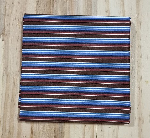 TECIDO LISTRADO AZUL/MARROM