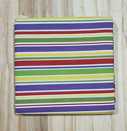 TECIDO LISTRADO ROXO/AMARELO/VERMELHO/VERDE