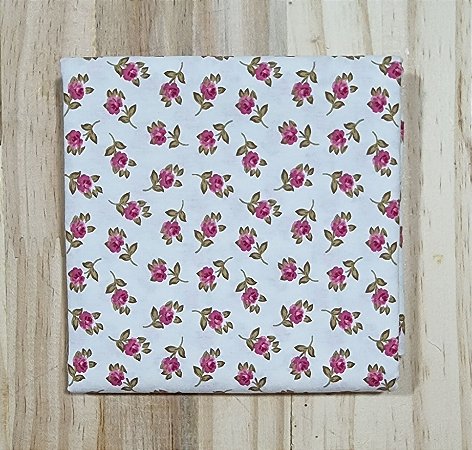 TECIDO OFF WHITE FLORES PINK