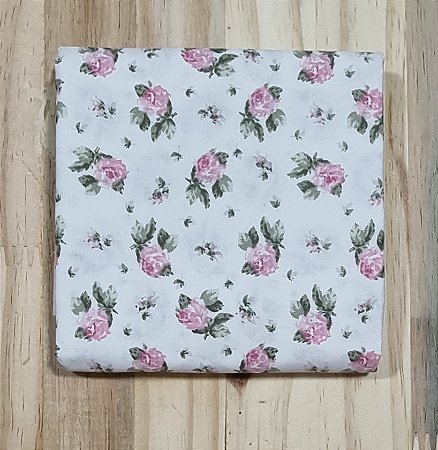 TECIDO OFF WHITE FLORALCOM ROSAS