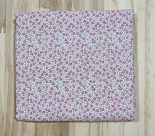 TECIDO MINI MINI FLOREA ROSA