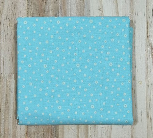 TECIDO BOLINHAS BEGE FUNDO VERDE ÁGUA