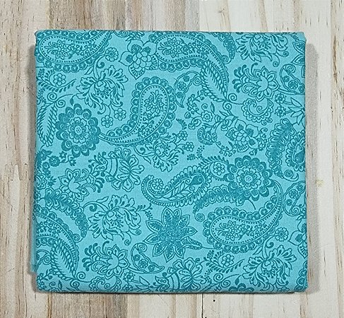 TECIDO FLORAL VERDE TIFANY