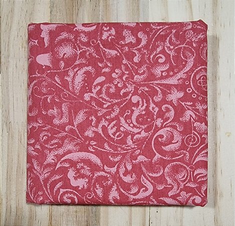 TECIDO FLORAL CORAL ESCURO