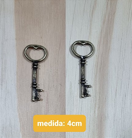 PINGENTE CHAVE 4CM OURO VELLHO - 2 UNIDADES