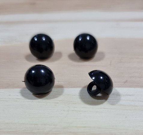 OLHO 1/2 PÉROLA  - TAMANHO 1,5CM - COR PRETO
