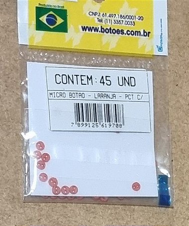 MICRO BOTÃO  - LARANJA (45 UNIDADES)