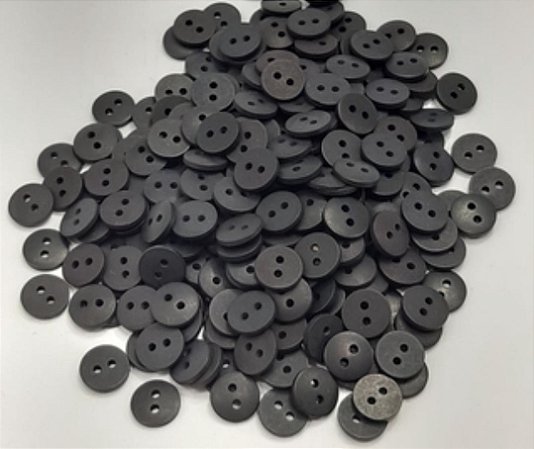 MNI BOTÃO REDONDO PRETO - 40 UNIDADES