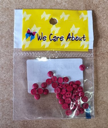 MINI BOTÃO REDONDO VERMELHO - 40 UNIDADES