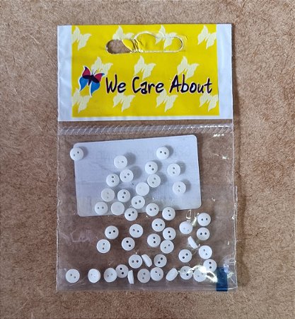 MINI BOTÃO REDONDO  BRANCO- 40 UNIDADES