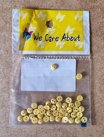 MINI BOTÃO REDONDO  AMARELO - 40 UNIDADES