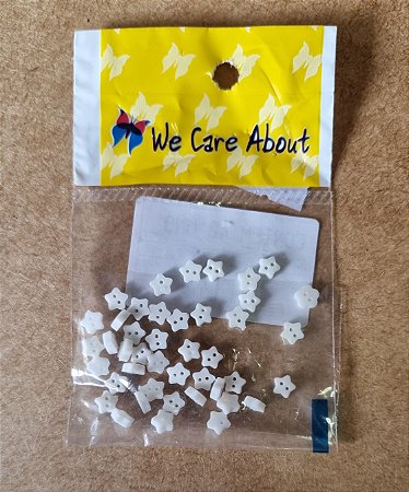 MINI BOTÃO ESTRELA BRANCO- 40 UNIDADES