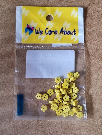 MNI BOTÃO  FLOR AMARELO - 40 UNIDADES