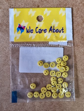 BOTÃO SMALL AMARELO - 30 UNIDADES