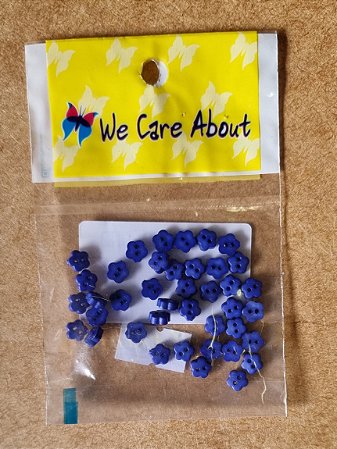 MINI BOTÃO FLOR AZUL JEANS - 40 UNIDADES