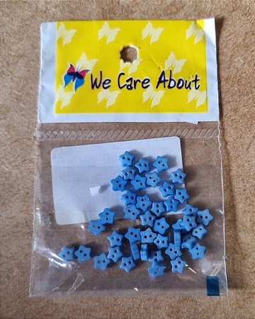 MINI BOTÃO  ESTRELA AZUL BEBÊ- 40 UNIDADES