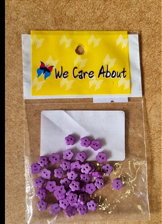 MINI BOTÃO  FLOR LILÁS - 40 UNIDADES