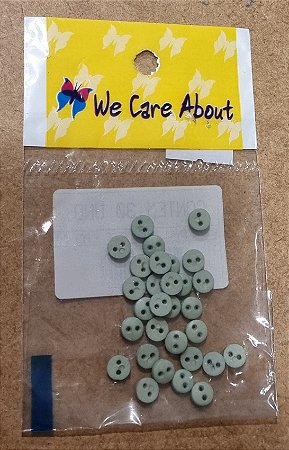 BOTÃO SMALL VERDE BEBÊ - 30 UNIDADES