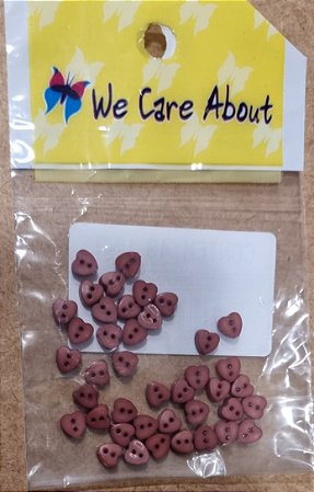 MINI BOTÃO  CORAÇÃO  TERRA - 40 UNIDADES