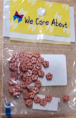 MINI BOTÃO FLOR CARAMELO - 40 UNIDADES