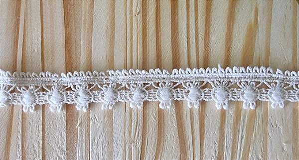 RENDA DE ALGODÃO  BIQUINHO - COR CRU