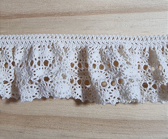 RENDA BABADO DE ALGODÃO - COR CRU