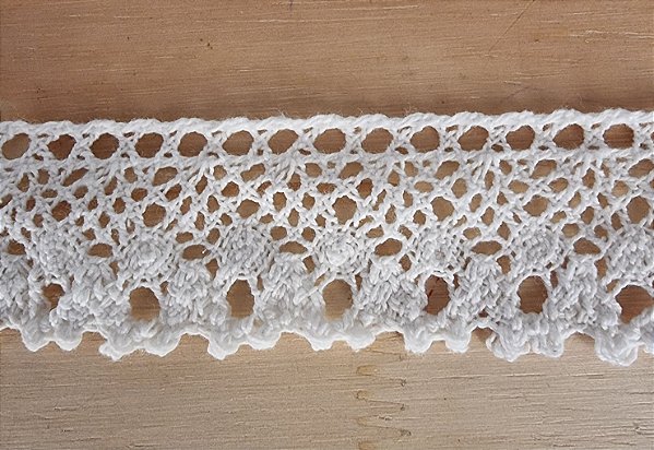 RENDA DE ALGODÃO BELA - COR BRANCO