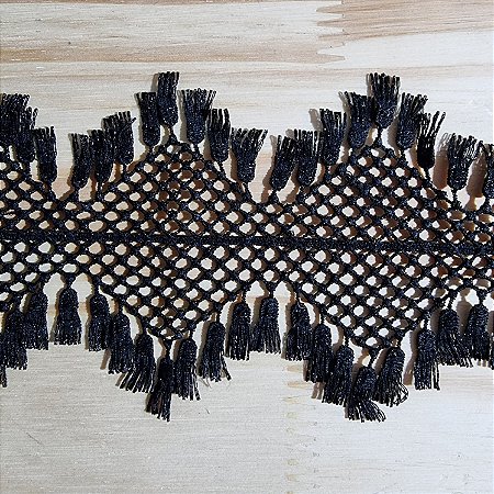 RENDA MINI TASSEL.- COR PRETO