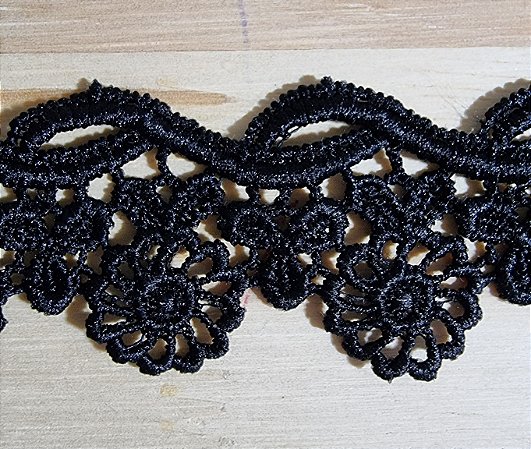 RENDA GRIPIR MARGOT - COR PRETO