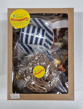 KIT MATERIAL - PENDURADOR DE TESOURA E ALFINETEIRO XÍCARA -  PRETO  E BRANCO