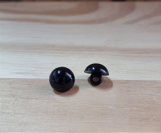 OLHO 1/2 PÉROLA  - TAMANHO 1 CM - COR PRETO