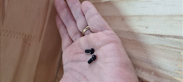 OLHO  OVAL  DE PINO COM TRAVA - TAM 0.5 cm - COR PRETO