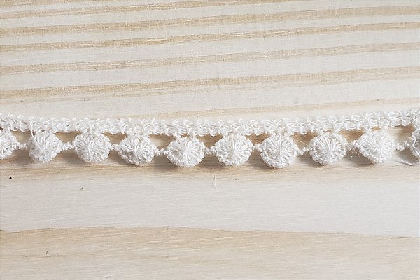 RENDA DE ALGODÃO CACHINHO - COR CRU