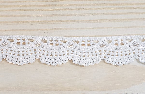 RENDA DE ALGODÃO PRINCESA - COR CRU