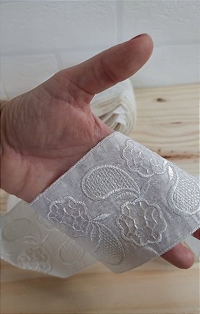 BORDADO INGLÊS BORDADO HORTÊCIA - OFF WHITE