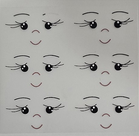 TRANSFER ROSTO DE BONECA - MODELO QUINZINHA